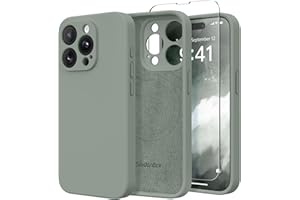 SuydanBox Magnetic for iPhone 13 Pro Case, Compatible with MagSafe, [Full Camera Protection][2 Screen Protectors] Silicone Shockproof Protective Phone Case for iPhone 13 Pro 6.1", Calke Green