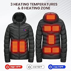OAOA innovation Womens Heated Jacket with 10000mAh