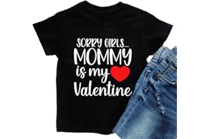 VVNTY Valentine's Day Shirts Toddler Boys Valentine T-Shirt Mommy is My Valentine Tshirt Graphic Tee Tops