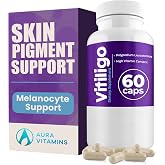 AURA VITAMINS - Vitiligo Capsules 60 Count | 1 Month | Improve Skin Pigmentation Support and Reduce White Spots | Effective Vitiligo Supplement | Natural Solution for White Spots on Skin. (1)
