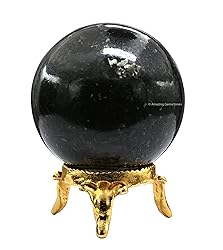 Nuummite Crystal Ball with Stand - 2" Inches
