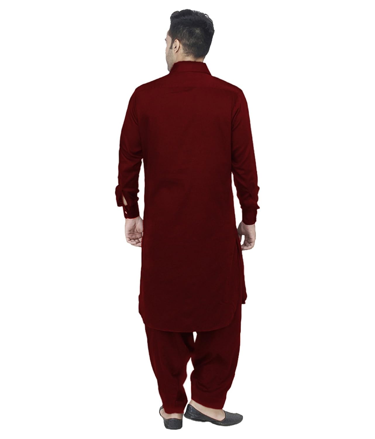 royal kurta mens cotton linen maroon pathani suit