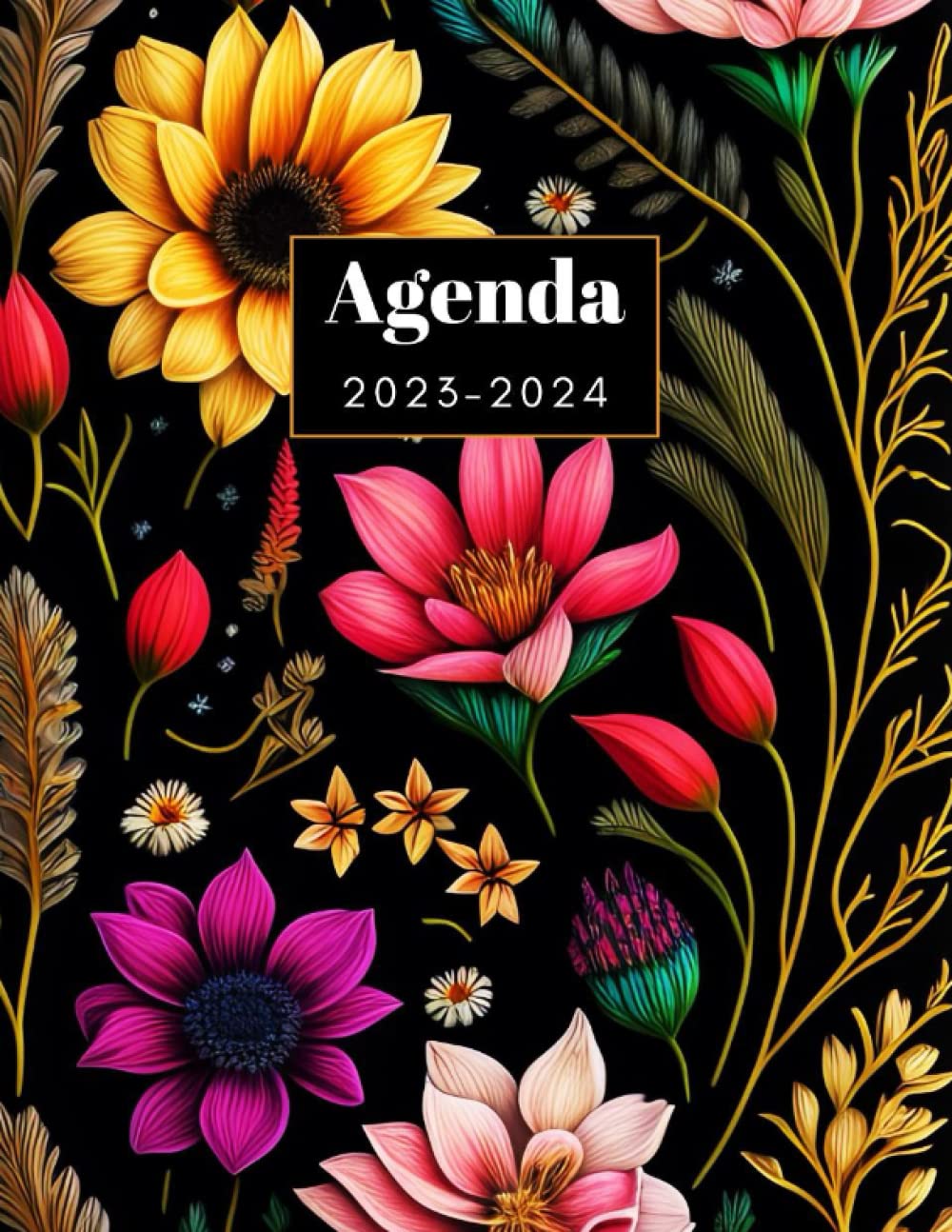 Agenda semainier 23-24 A4: Agenda juin 2023 juillet 2024 | planificateur professionnel grand format a4 | agenda 1 semaine sur 2 pages | couverture fleurs