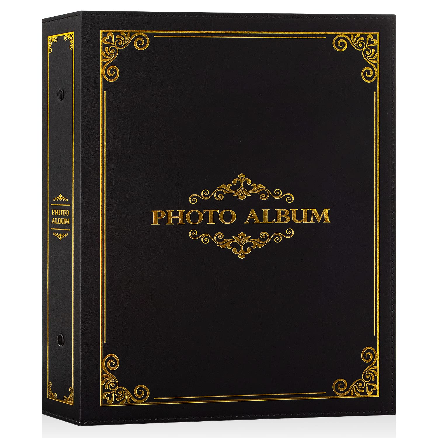 Lanpn Photo Album 6x4 Slip in, Traditional Classic 400 Pockets Photo Albums Holds Portrait Only 10x15cm Picture Black