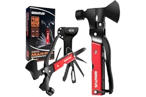 GIRIAITUS Multitool Camping Accessories Gifts for Men Survival Gear 18 in 1 Camping Multi Tool with Axe Hammer Saw Screwdrivers Pliers Bottle Opener Stocking Stuffers Gifts for Men Dad Him
