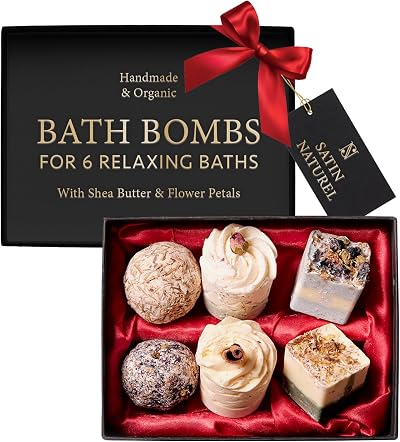 Satin Naturel Gift Set 6 Luxury Organic Vegan Bath Bombs
