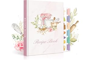 Lanpn Blank Recipe Book Cookbook for 70 Recipes, Waterproof A5 Empty Cooking Journal to Organize Your Family Recipes, Leather