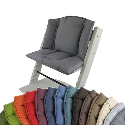 BambiniWelt Sitzkissenset für Stokke Tripp Trapp Hochstuhl *14 FARBEN MELIERT* 2 teilig Sitzkissen Auflage Bezug Ersatzkissen