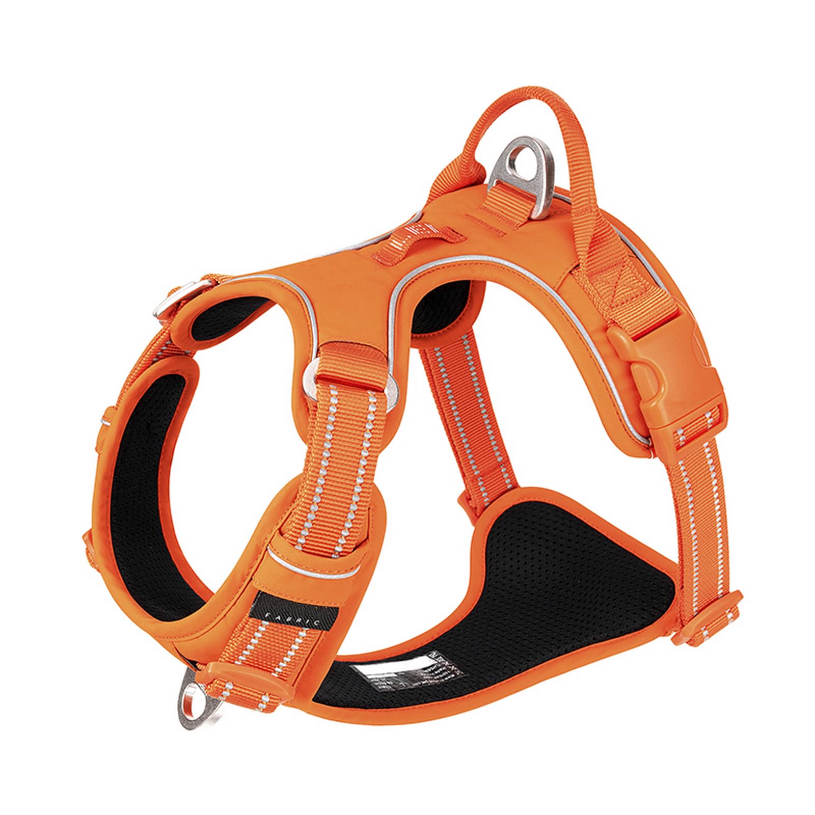 WINHYEPET No-Pull Dog Harness,Adjustable Outdoor Vest Reflective Nylon Soft Pet Harness Dog Suitable Small Medium Large Breeds TLH5654(Orange,XL)