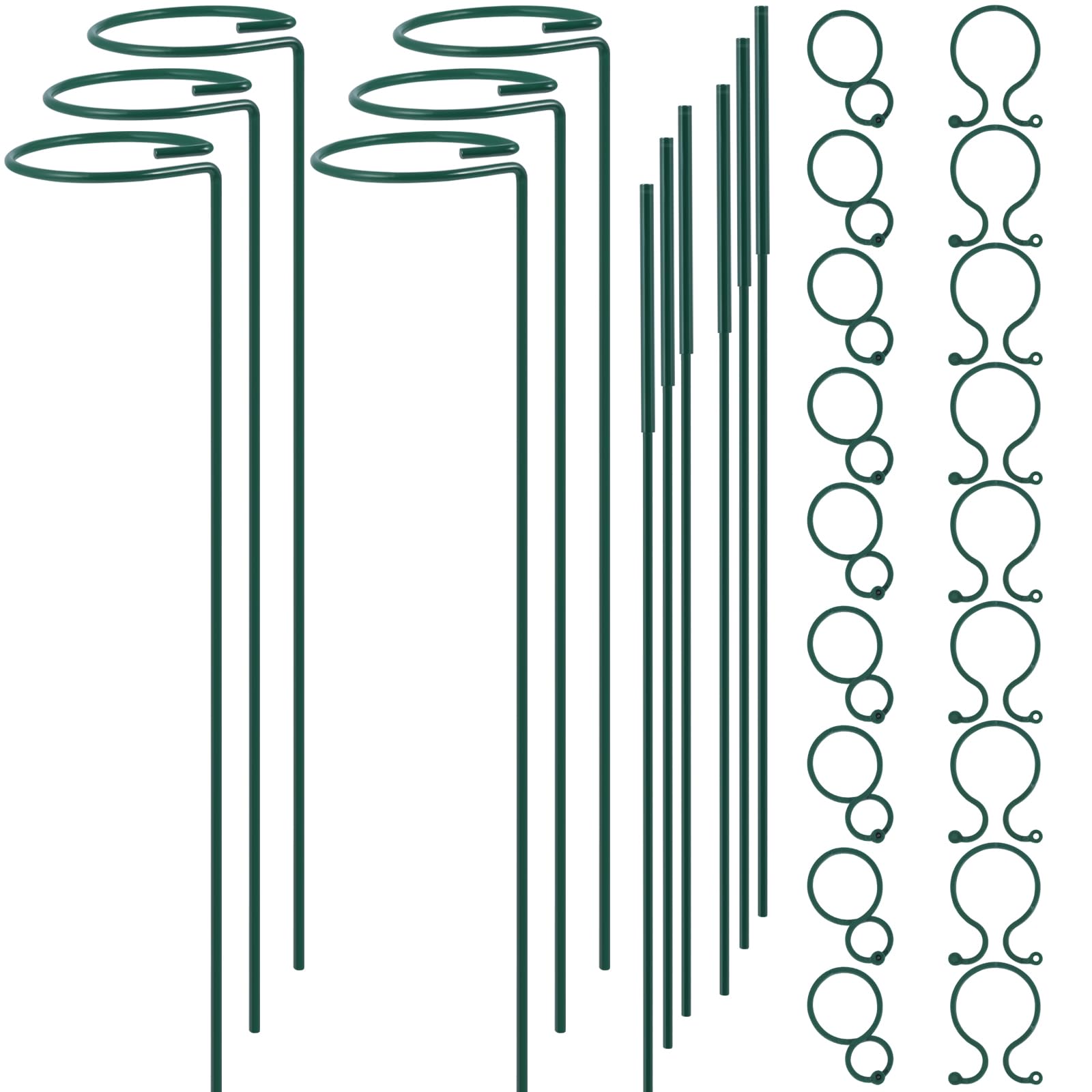 Photo 1 of Plant Stake Support - 6 Pack Adjustable Height 12" or 24", Garden Support Stake Plant Cage Support Rings, Single Stem Plant Support Stakes, for Flowers Amaryllis Tomatoes Peony Lily Rose (24inch)