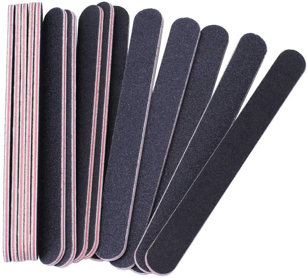 15Pcs Nail Files Double Sided Emery Board (100/180 Grit) - Nail Buffering Files for Home and Salon Use