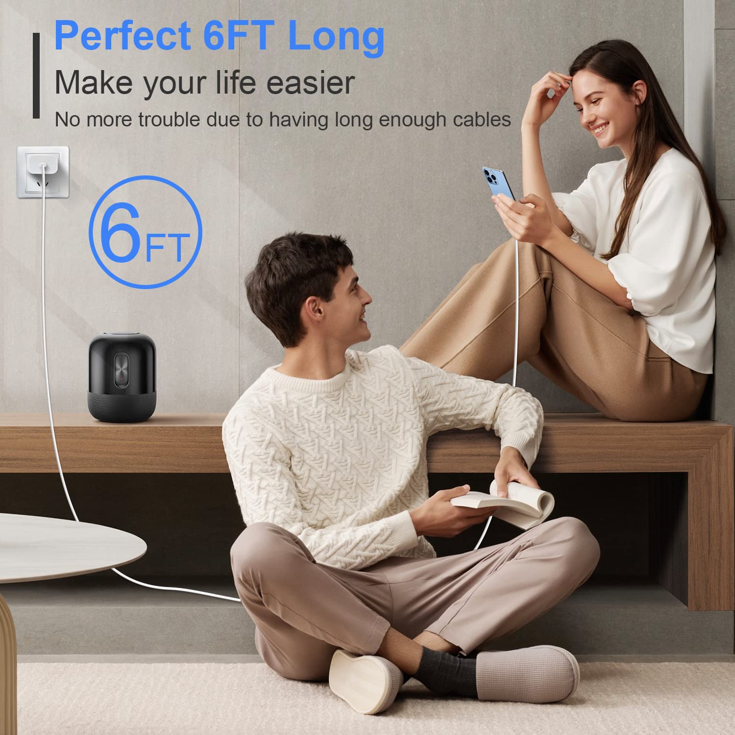 USB C to Lightning Cable 3Pack 6FT [MFi Certified] iPhone Fast Charger Cable USB-C Power Delivery Charging Cord for iPhone 14/13/12/11/XS/XR/X/8/iPad, White