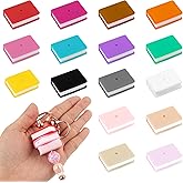 Framendino, 16 Pack Book Shaped Silicone Beads Focal Bead Character Loose for Keychain Making DIY Crafts