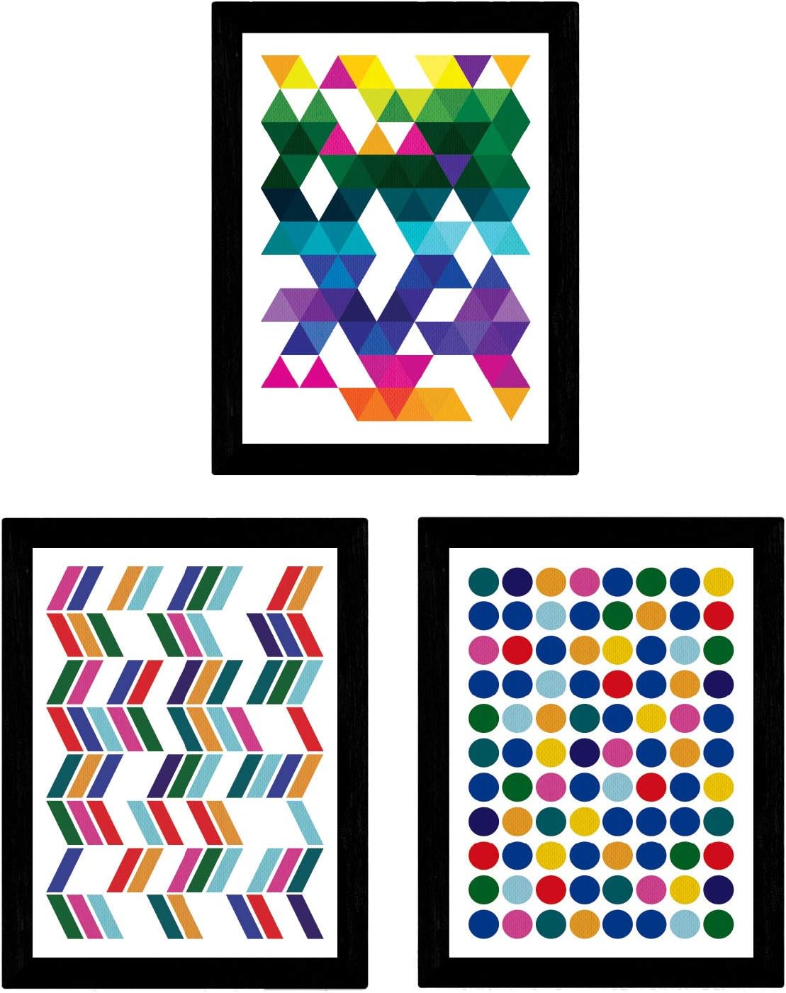 Nacnic Set of 3 Geometric Colours Posters with Vibrant Colours - Size 30 x 40 cm - Sheets with Geometric Images with Cheerful Colours - Image 3