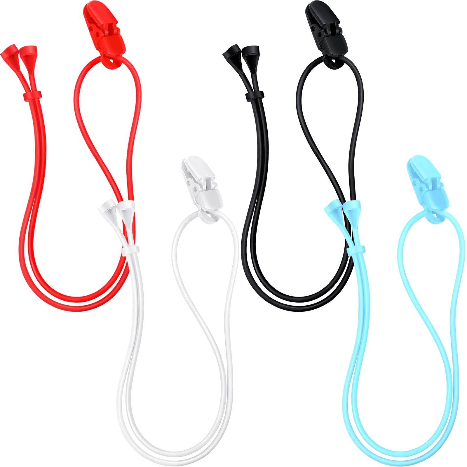 4-Piece Adjustable Hearing Aid Clip Holder - Anti-lost Lanyard for Adults & Seniors, 4 Colors