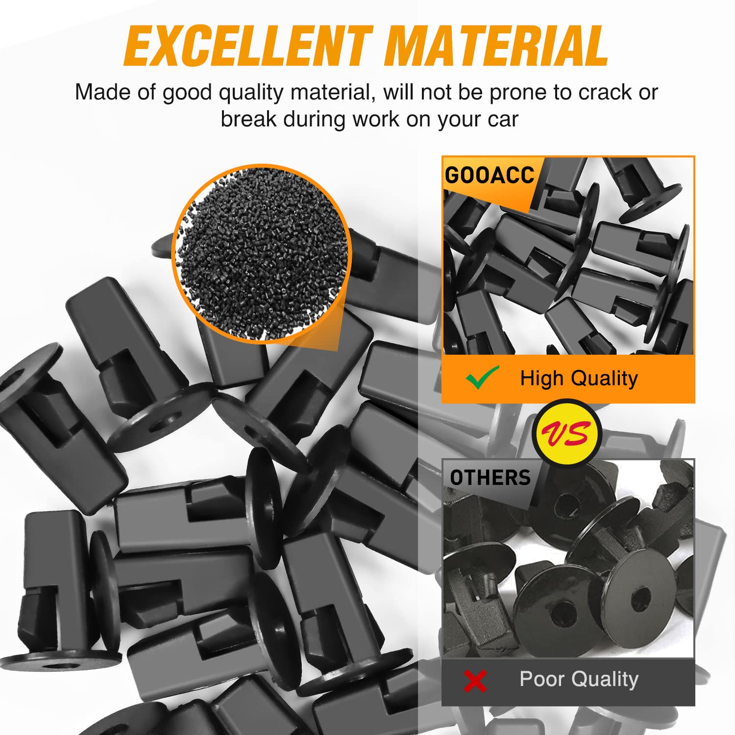 GOOACC 50PCS Fender Liner Screw Grommet Replacement for Toyota Mirai Sequoia Sienna Tacoma Tundra Fender Liner Nylon Retainer Clips OEM:#90189-06214