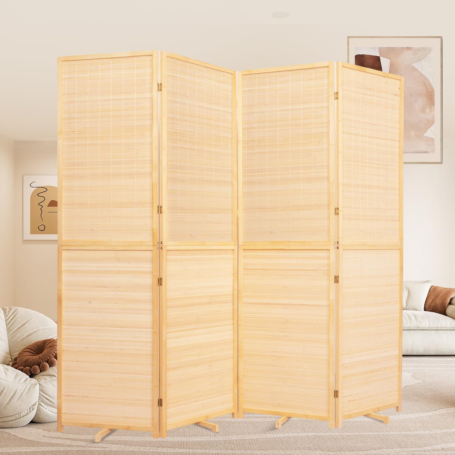 Room Divider Folding Privacy Screens, Hand-Made