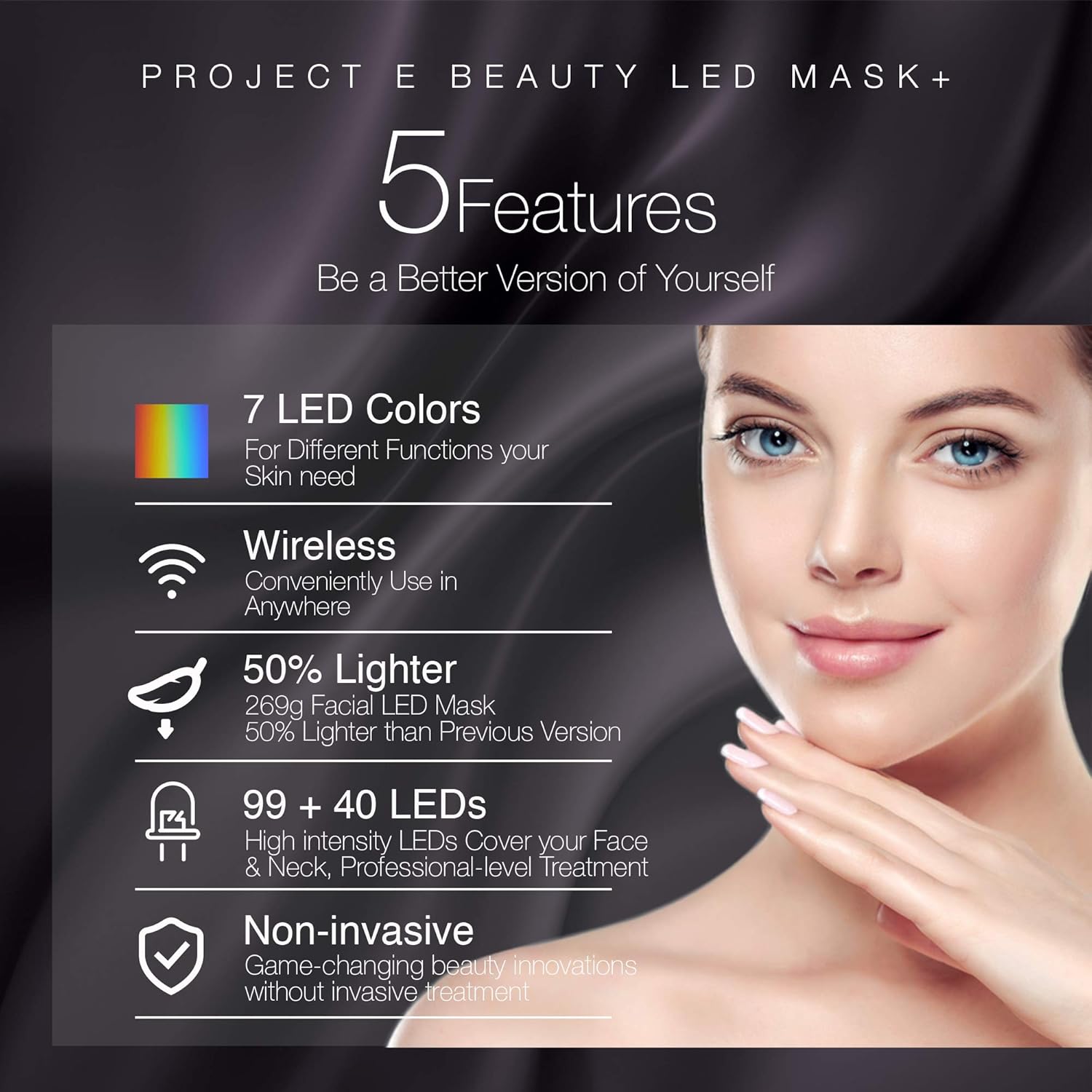 Project E Beauty Photon Skin Rejuvenation Face & Neck Mask Wireless