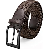 FAIRWIN Men's Golf Belt, Stretch Braided Elastic Woven Casual Jeans Belts 1 3/8" Nylon Web Work Belts for Men