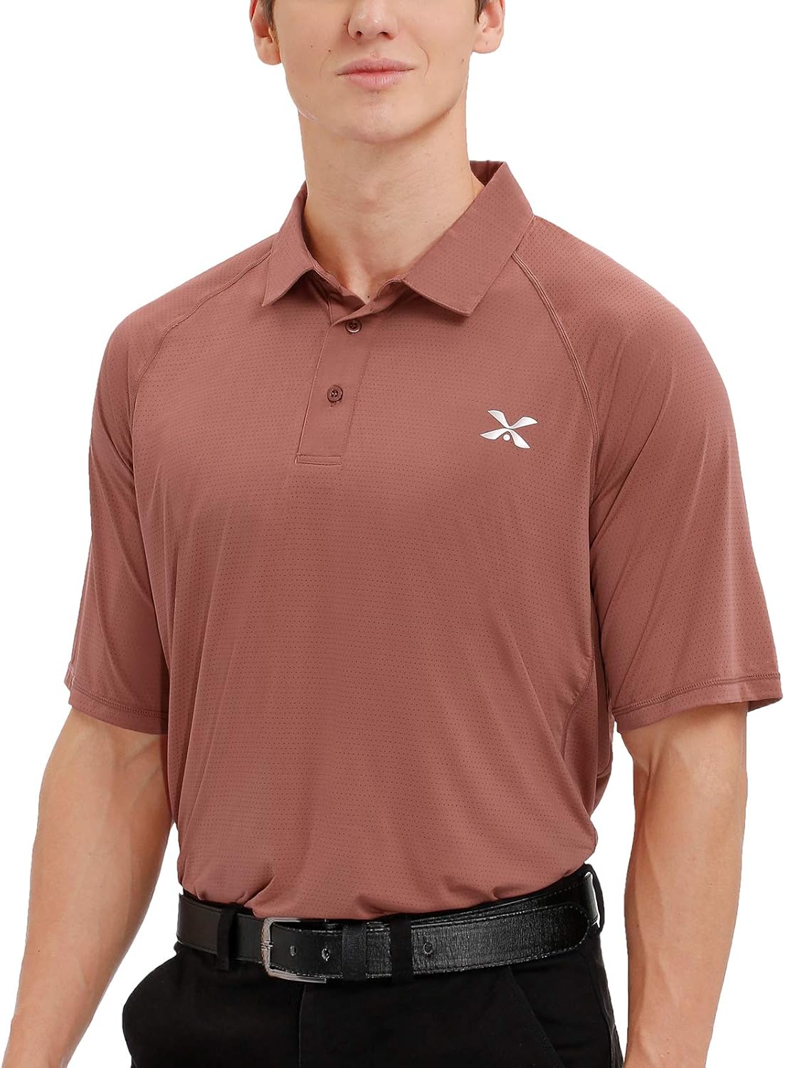 MOHEEN Men's Short Sleeve Golf Polo Shirts Moisture Wicking Performance Contrast Color Patchwork Golf Shirts at  Men’s Clothing store