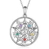 Zunxinsan Tetragrammaton Necklace for Women 925 Sterling Silver tetragramaton amuleto de plata 925 Wiccan Jewelry Gifts for Women