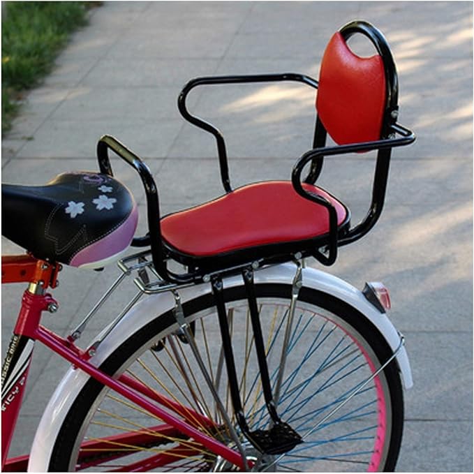Bicycle Back Seat, Children Seat Rear Mounted with Cushion, Backrest