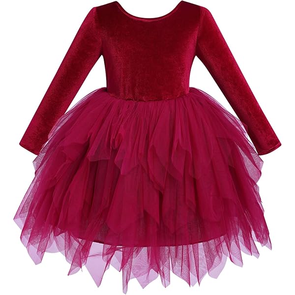 Amazon.com: Girls Vintage Velvet Tutu Dress: Long Sleeve Round Neck  Princess A-Line Clothes Formal Wedding Party Christmas Fall Winter Outfits  Autumn Dress Burgundy 18-24 Months : Clothing, Shoes & Jewelry