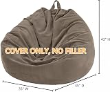 Nobildonna Bean Bag Chair Cover 200L Corduroy Light Brown No Filler view 3