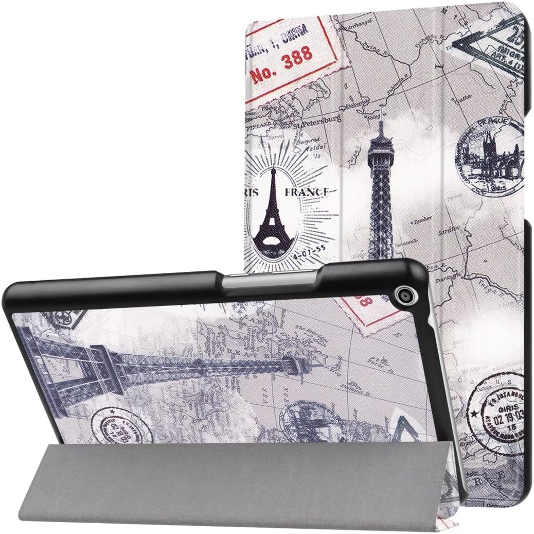 XITODA HUAWEI MediaPad T3 8 Cover,Case for MediaPad T3 8 - Ultra Slim PU leather Smart Cover for HUAWEI MediaPad T3 8.0 Inch Tablet Case Shell Protection with Standfunction(Retro tower)