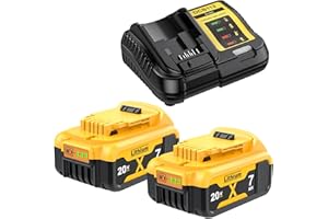 2Pack 7.0Ah Battery and Charger Combo for Dewalt 20V Battery and DCB112 20V Max Battery Charger for Dewalt Battery Replacemen