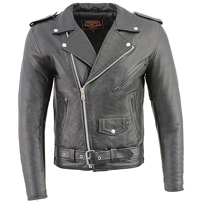 Men's Classic Police Style Motorcycle Jacket Black Kuwait Ubuy - Main Image