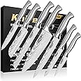SCOLE® Chef Knife Ultra Sharp Kitchen Knife Set 7-Piece, Premium German 1.4116 Stainless Steel Chefs Knife Set, Ergonomic Handle Professional Knives Set for Kitchen with Gift Box