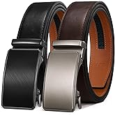 Zitahli Belt Men 2 Pack - Slide Leather Ratchet Belt Adjustable for Mens Gifts 1 3/8-Cut for Perfect Fit,Men's Accessories