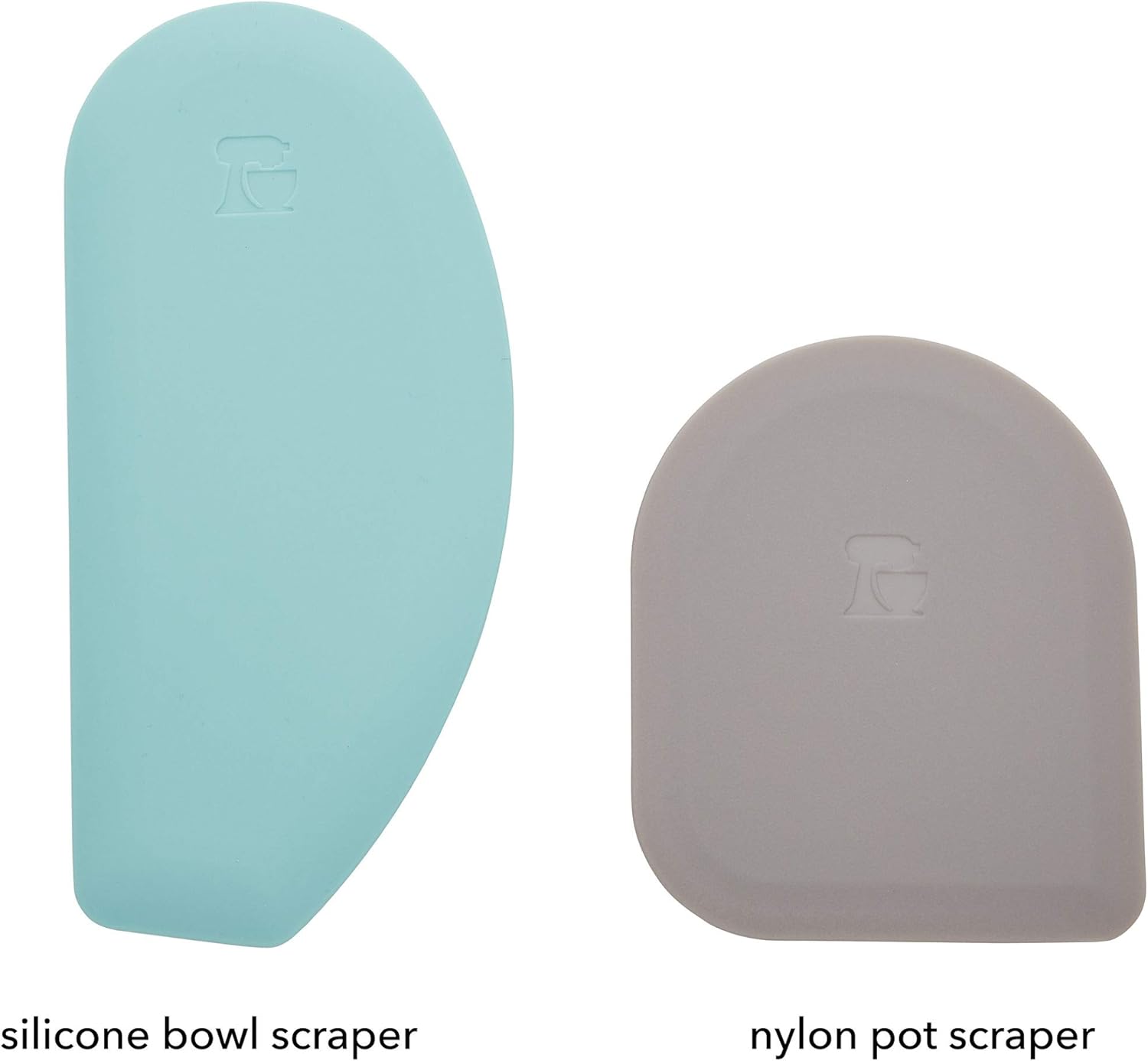 KitchenAid Gourmet Bowl Scraper, Set of 2, Aqua Sky/Sorm Grey: Kitchen & Dining