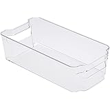 Amazon Basics Plastic Fridge Storage Bin - Medium (2-Pack)