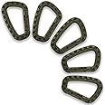 M-Tac Tactical 3.5" Plastic Carabiner - Multipurpose Hard Polymer Gear Clip - D Shape Ring Spring Snap Gear Clip for Outdoor Travelling Camping (Pack of 5)