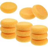 IANFAN 12 Pcs Round Pottery Sponges, Elasticity Clay Sponges Water Absorption Tack Sponges for Kitchen Shoes Leather Care Painting Crafts, Ceramics