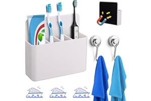 Palksky Magnetic Toothbrush Holder for Cruise Essentials 2025, Tooth Brush Organizer with 2 Magnetic Hooks for Alaska/Caribbean Cruise Must Have