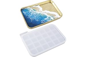 LET'S RESIN Resin Tray Mold,Rectangle Rolling Tray Molds for Resin,Sturdy Silicone Tray Moulds with Edges,Large Rolling Tray Molds for Epoxy Casting,DIY Jewelry Holder,Home Decoration