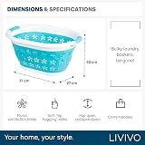LIVIVO 17L Collapsible Laundry Basket with Handles Turquoise view 9
