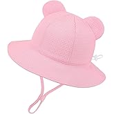 Meaiguo Baby Girl Sun Hat with UPF 50+ Outdoor Adjustable Toddler Beach Hat with Wide Brim Bucket Hats for Kids