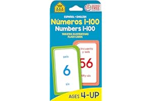 School Zone Spanish Numbers 1-100 Flash Cards: 56 Cards, Preschool, Kindergarten, Numeros 1-100 Tarjetas Ilustrativas, Bilingual, ESL, Language Immersion, Ages 4+ (Spanish/English Edition)