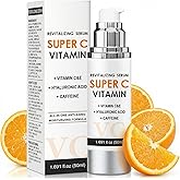 Vitamin C Serum for Face with Hyaluronic Acid & Vitamin E - Super C Revitalizing Face Serum for Anti-Aging - Reduces Wrinkles & Dullness for Radiant Skin - 1.69 fl.oz