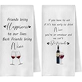 OVAcational Wine Friend Gift Kitchen Towels Set of 2,Wine Gifts Hand Towel for Bathroom Kitchen,Housewarming Gift,Friendship Gifts for Bathroom Kitchen,16x24 Inches