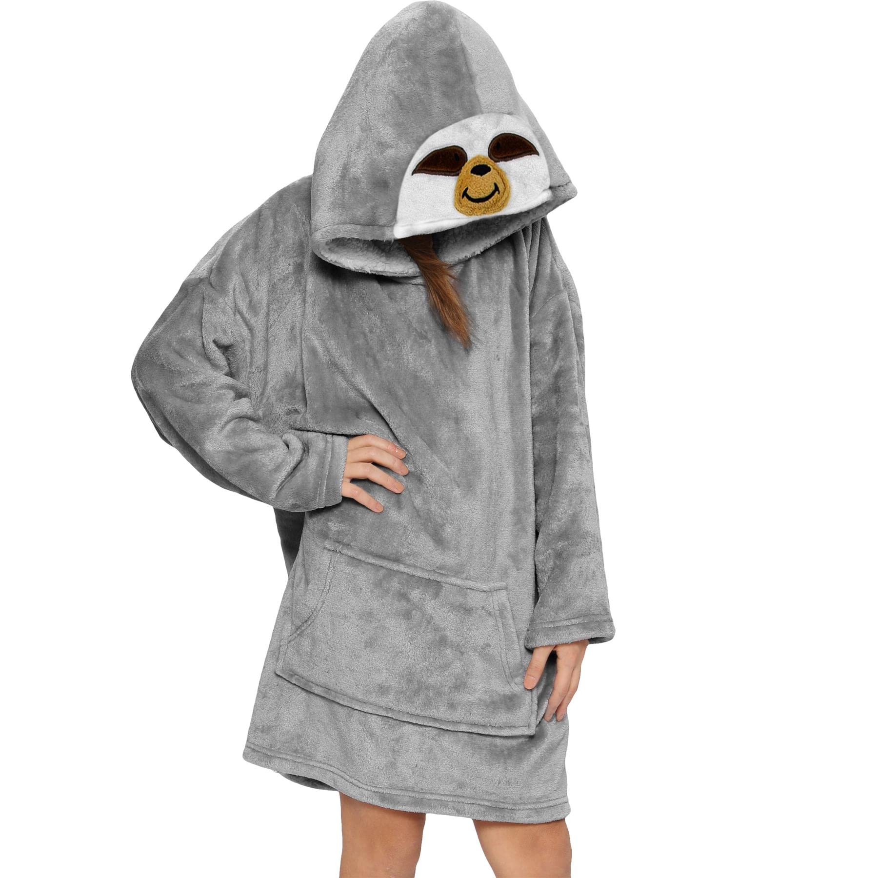 A2Z 4 Kids Girls Boys Oversized Hoodie ANIMAL - Snuggle 950 Sloth One Size