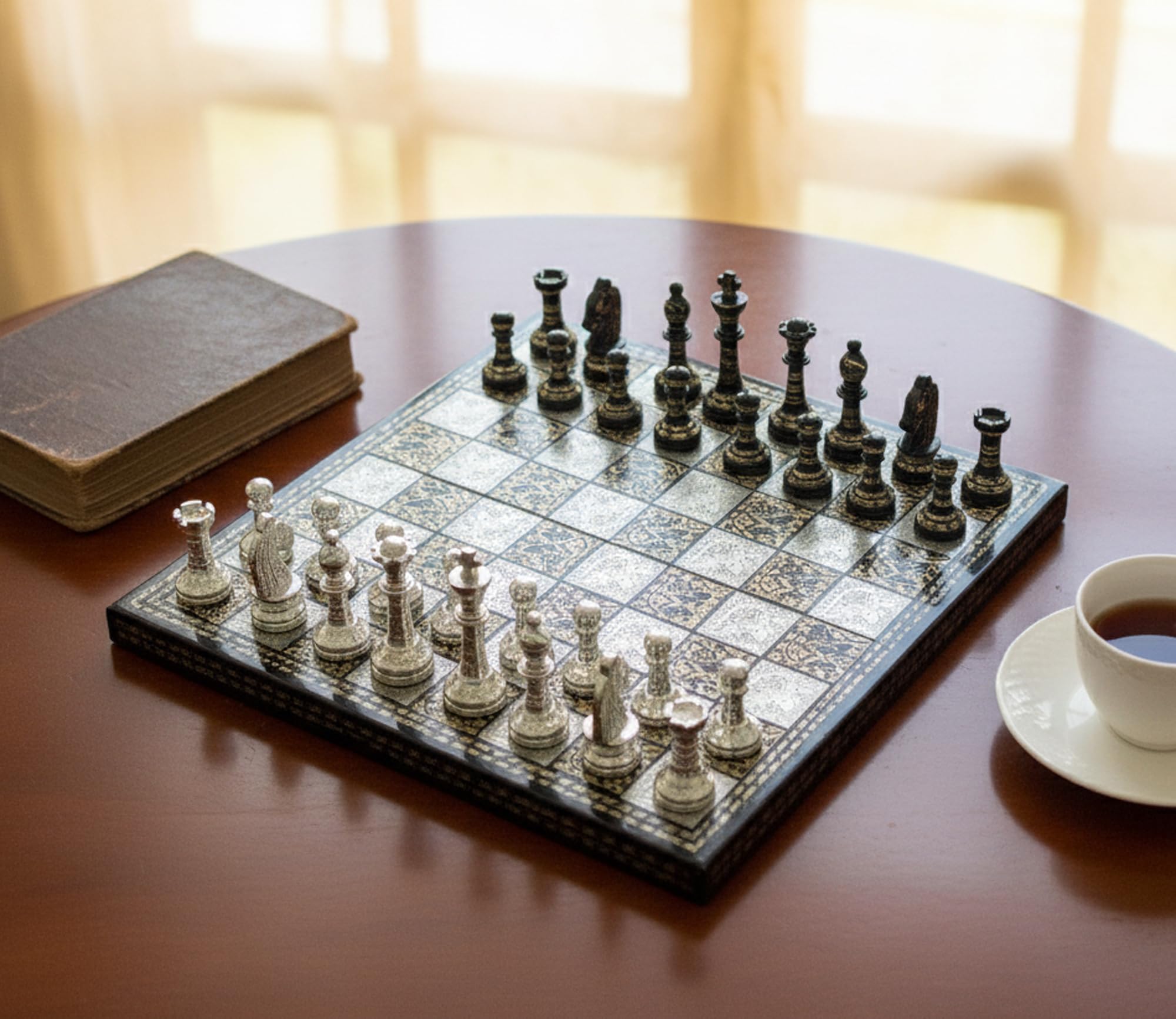 StonKraft Brass Chess Set - Brass Chess Pieces Coins Chessman (31 x 31 cm)