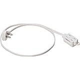 Amazon Basics Indoor 2 Prong Extension Power Cord Strip - Flat Plug, 3 Foot, Pack of 2, White