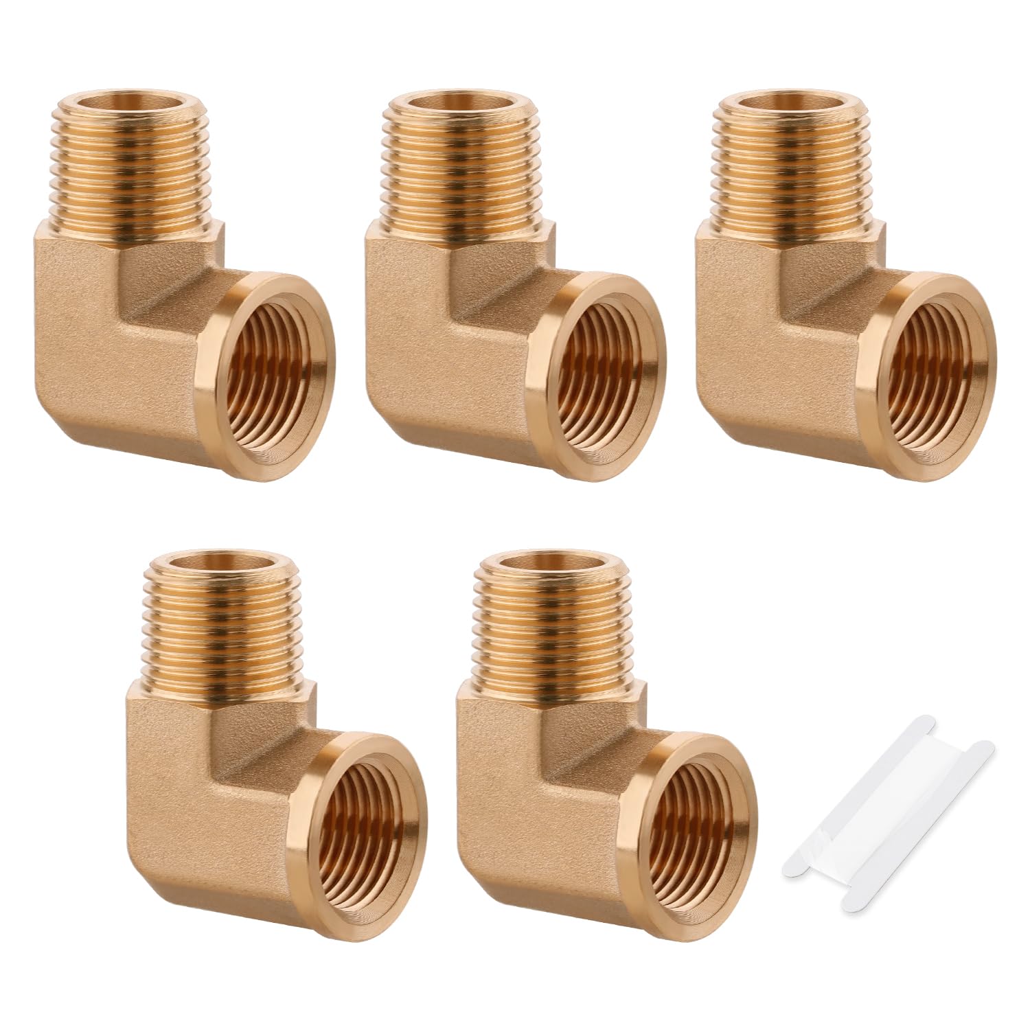 Photo 1 of Ailbiuko 5Pcs Brass Pipe Fittings,90 Degree Brass Street Elbow,3/8" NPT Male to 3/8" NPT Female Forged Pipe Fitting
