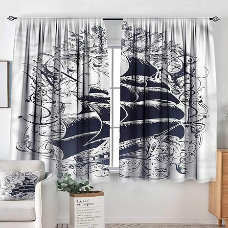 Amazon Com Anzhutwelve Nautical Print Decor Curtains Medieval