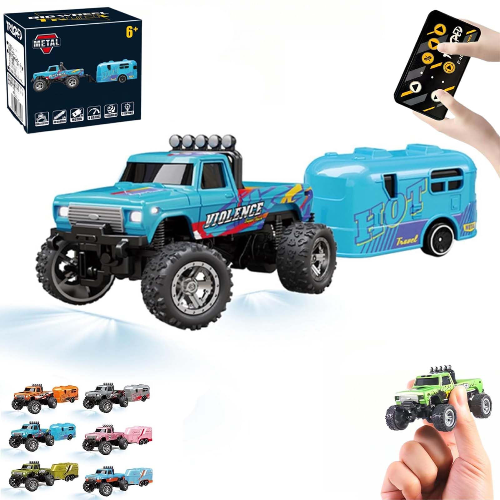 Mini Rc Monster Truck, 1/64 Scale Monster Truck